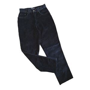 Bill Blass VTG 80s 90s Black Stretch High Rise Corduroy Pants Size 6